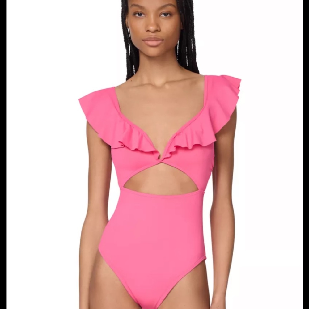 NWT Kate Spade Ruffle V-Wire One Piece